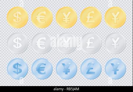 Série d'images de pièces de monnaie Illustration de Vecteur