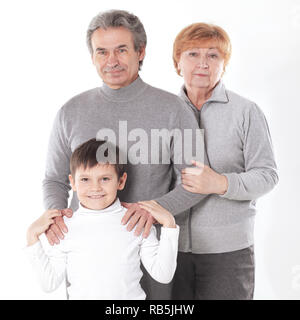 Portrait de famille isolé sur blanc.photo with copy space Banque D'Images