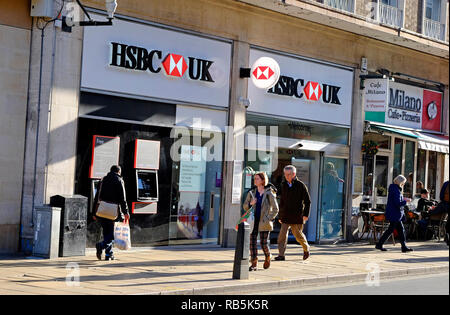 Direction générale de la banque HSBC, centre-ville de Cambridge, Angleterre Banque D'Images