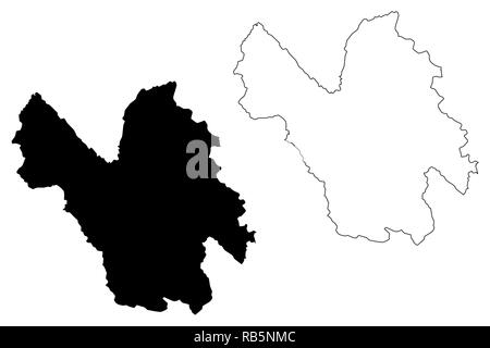 Lao Cai Province (République socialiste du Viêt Nam, Subdivisions du Vietnam) map vector illustration, scribble sketch Tinh carte Lao Cai Illustration de Vecteur