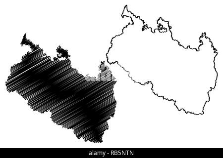 Rangpur Division (divisions administratives du Bangladesh) map vector illustration, scribble sketch carte de Rangpur Illustration de Vecteur