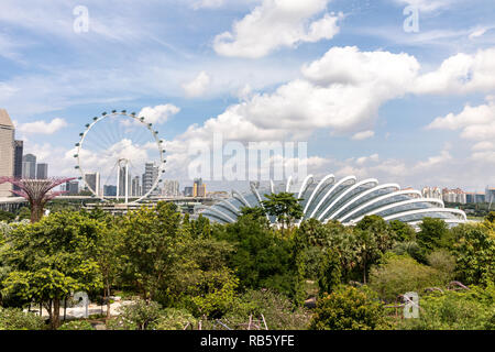 Singapour - décembre 2018 : vue sur le jardin botanique, les jardins de la baie de Singapour. Banque D'Images