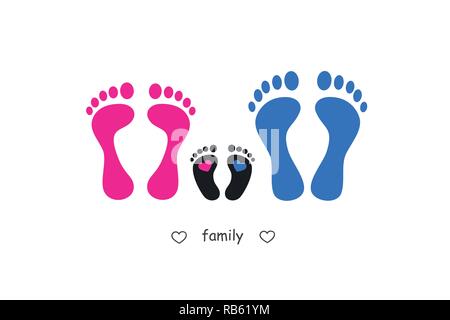 Bebe Pied Step Garcon Et Fille Avec Symbole De Coeur Icone Illustration Vectorielle Image Vectorielle Stock Alamy