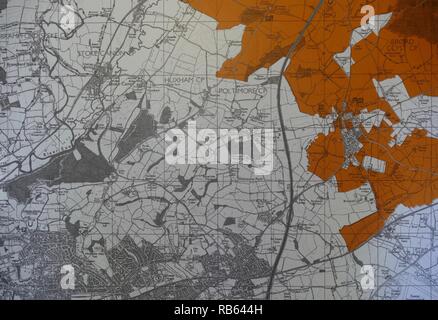 L'Ordnance Survey section de carte montrant la zone de Broadclyst Banque D'Images