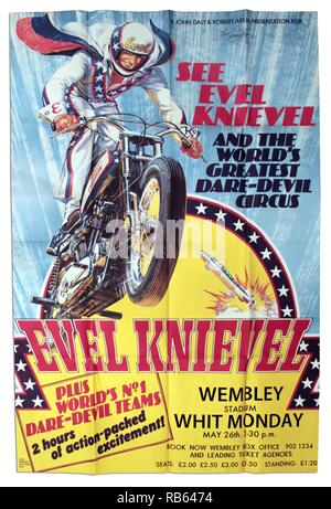 Evel Knievel' un daredevil 1971 motion photo avec George Hamilton. Banque D'Images