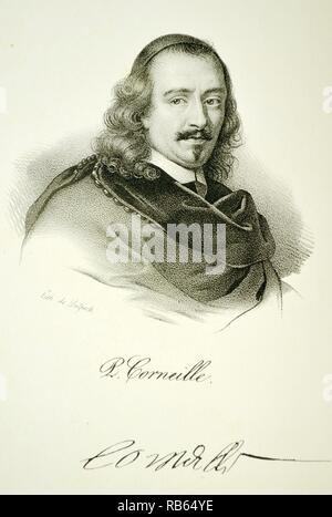 Pierre Corneille (1606-1684) Français tragedian. Lithographie, Paris, c1840. Banque D'Images