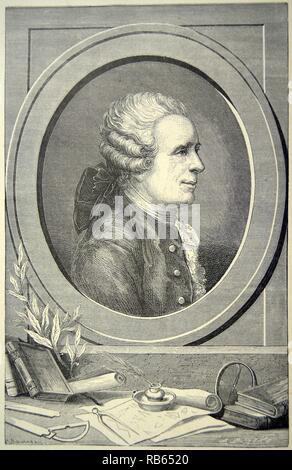 Jean Le Rond d'Alembert (1717-1783) Philosophe et scientifique français : co-éditeur avec Diderot de la ''Encyclopedie''.la gravure, Paris, 1874. Banque D'Images