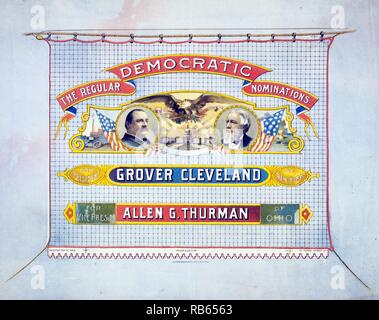 Les mises en candidature : démocratique régulier pour le Président Grover Cleveland, de New York. Pour la Vice-présidence, Allen G. Thurman de l'Ohio. Banque D'Images