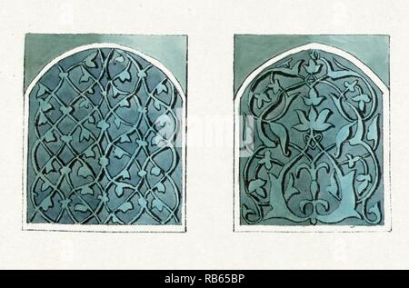 Titres islamique de la tombe de Saint Kassim Ibn Abass (Shakh Zinde) et des mausolées. Mausolée d'Uldzh Inak, Samarkand, Ouzbékistan (Russie) 19e siècle Banque D'Images