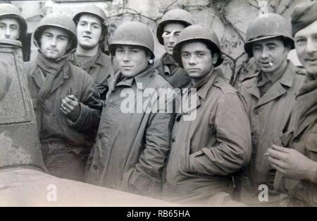 Seconde guerre mondiale : les soldats d'infanterie américaine dans les Vosges 1944 Banque D'Images