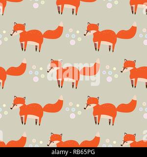 Cute little foxes avec motif transparent fox eps 10 Illustration de Vecteur