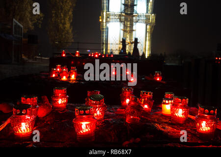 Musée national des victimes de l'Holodomor Memoriall ou Commémoration de victimes des famines en Ukraine à la lumière pendant la nuit celebrity anniversaire en novembre 20 Banque D'Images