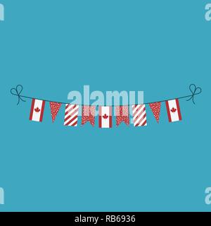 Drapeaux décorations bunting pour le Canada de la fête nationale de télévision design. Date de l'indépendance ou de la fête nationale. Illustration de Vecteur