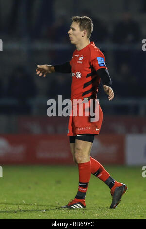 4e janvier 2018, Stade AJ Bell , Vente, Angleterre ; Gallagher Premiership, Sale v Saracens ; Liam Williams de Sarrasins au cours du jeu Crédit : Mark Cosgrove/News Images Banque D'Images