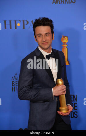 Los Angeles, USA. 06 Jan, 2019. LOS ANGELES, CA. 06 janvier 2019 : Justin Hurwitz en 2019 Golden Globe Awards au Beverly Hilton Hotel. © 2019 Photo Library/PictureLux CCR TOUS DROITS RÉSERVÉS. Credit : PictureLux Le Hollywood/Archive/Alamy Live News Banque D'Images