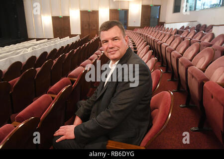 Neustrelitz, Allemagne. 07Th Jan, 2019. Sven Müller, le nouveau directeur du théâtre- und Orchester GmbH Neubrandenburg/Neustrelitz, est assis dans le théâtre Neustrelitz. Credit : Stefan Sauer/dpa/Alamy Live News Banque D'Images