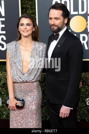 Keri Russell et Matthew Rhys assister à la 76e Golden Globe Awards, Golden Globes, à l'hôtel Beverly Hilton à Beverly Hills, Los Angeles, USA, le 06 janvier 2019. Dans le monde d'utilisation | Banque D'Images