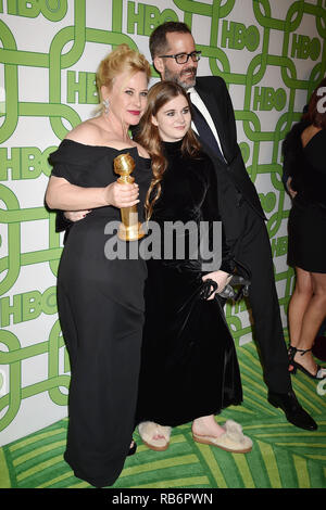 Los Angeles, CA - 06 janvier : Patricia Arquette, Eric Blanc et Harlow Olivia Calliope Jane assister à HBO's deux Golden Globes After Party à Circa 55 Restaurant de l'hôtel Beverly Hilton le 6 janvier 2019 à Beverly Hills, Californie. Crédit : Jeffrey Mayer/Alamy Live News Banque D'Images