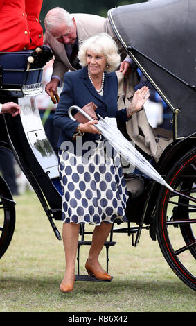 La duchesse de Cornouailles assister à la Sandringham Flower Show organisé sur le domaine royal, à Norfolk. L'exposition attire une journée autour de 20 000 visiteurs chaque Banque D'Images