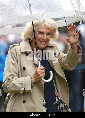 La duchesse de Cornouailles assister à la Sandringham Flower Show organisé sur le domaine royal, à Norfolk. L'exposition attire une journée autour de 20 000 visiteurs chaque Banque D'Images