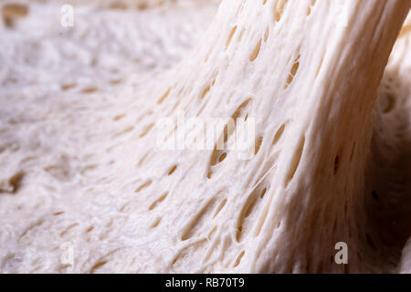 Gluten alvéole de pâte à pain sur la fermentation net Banque D'Images