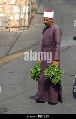 Druz homme en costume traditionnel, Israël Banque D'Images