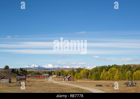 Lieu historique national du Ranch-bar U, ranch en activité dans les contreforts des montagnes Rocheuses de l'Alberta, Canada Banque D'Images