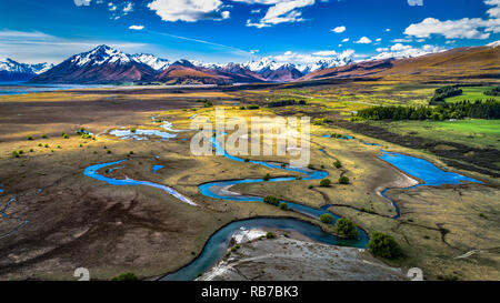 Godley River New Zealand Banque D'Images