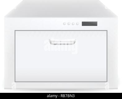 Lave-vaisselle fermé, l'icône de style réaliste Illustration de Vecteur