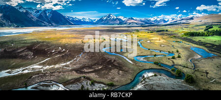 Godley River New Zealand Banque D'Images