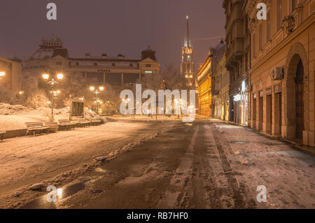 La ville de Novi Sad à l'heure d'hiver, Voyvodina, Serbie. Banque D'Images