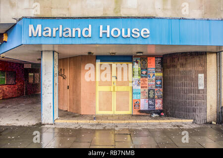 Marland House Cardiff en raison des travaux de démolition janvier 2016 pour faire place au nouveau centre de transport Banque D'Images