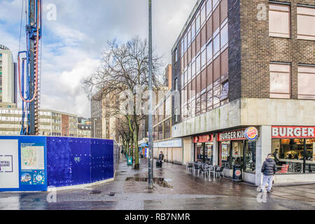 Marland House Cardiff en raison des travaux de démolition janvier 2016 pour faire place au nouveau centre de transport Banque D'Images