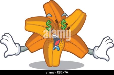 Les yeux Argent Tiger Lily flower isolated on mascot Illustration de Vecteur
