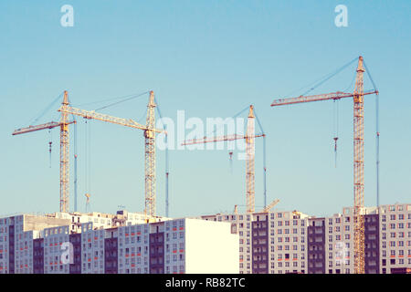 Grues et construction du bâtiment. Tonique Banque D'Images