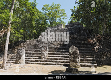 Les ruines de l'ancienne cité maya de Calakmul, Campeche, Mexique Banque D'Images