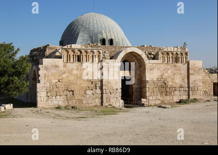 Le palais omeyyade à Jabal al-Qal'a, l'ancienne citadelle romaine à Amman, Jordanie Banque D'Images