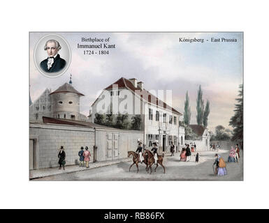 Naissance d'Immanuel Kant Illustration à partir d'une ancienne gravure avec ajouts nettoyé et re-set Banque D'Images