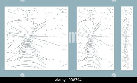 Modèle de la coupe. Branches, motif bouleau. Vector illustration. Pour la découpe laser, traceur et sérigraphie Illustration de Vecteur