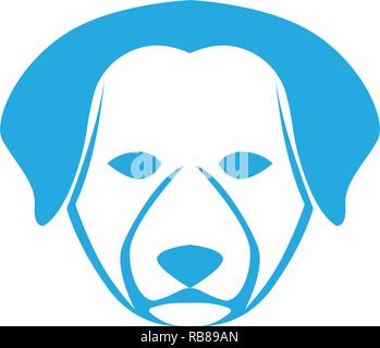 Le symbole et le logo de tête de chien Illustration de Vecteur