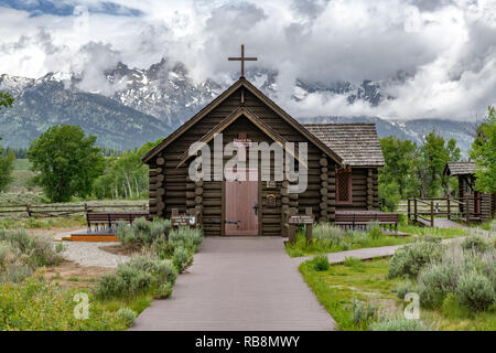 Chapelle de la transfiguration dans le Parc National de Grand Teton, Wyoming Banque D'Images