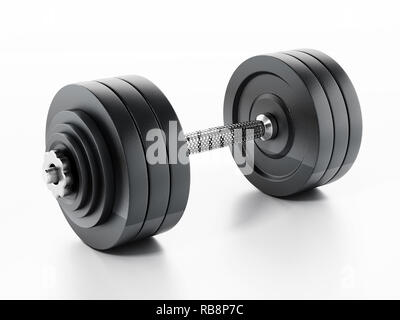 Dumbell isolé sur fond blanc. 3D illustration. Banque D'Images