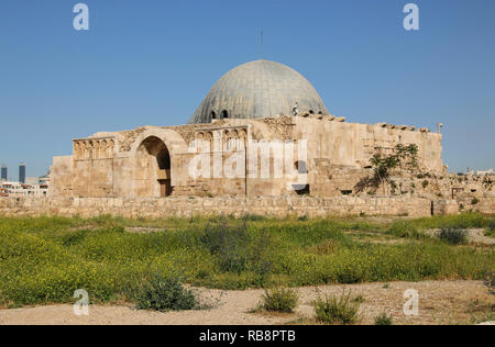 Le palais omeyyade à Jabal al-Qal'a, l'ancienne citadelle romaine à Amman, Jordanie Banque D'Images