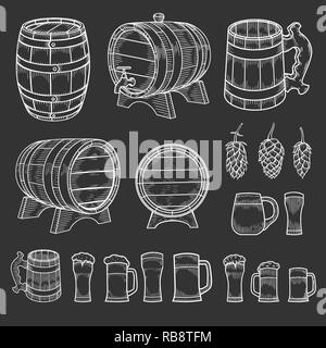 Jeu de tonneau en bois. Vector illustration gravure vintage noir. Isolé sur fond blanc. Élément de design dessinés à la main, pour l'étiquette et de l'affiche Illustration de Vecteur