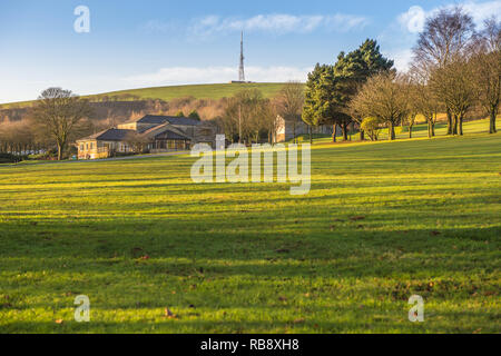 Une vue générale de Bellevue Golf Club, Uppermill, Greater Manchester le matin du 8 janvier 2019. Banque D'Images