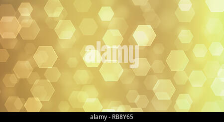 Abstract background bokeh couleur or hexagonal Banque D'Images