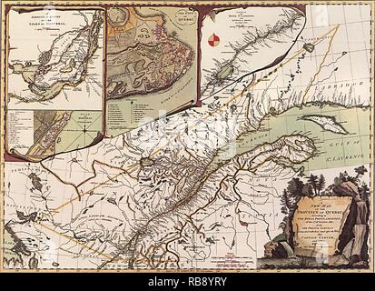 Carte du Québec 1776 Banque D'Images