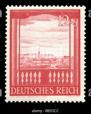 Historique allemand stamp : Viennese foire d'automne 1941 vue depuis la fenêtre du Palais du Belvédère. Vienne, Autriche. L'Allemagne, le Troisième Reich. Banque D'Images