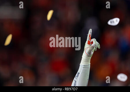 Santa Clara, Californie, États-Unis. Jan 7, 2019. Janvier 07, 2019 - Santa Clara, Californie, États-Unis - dans l'ordre des séries éliminatoires de football National Championship match entre le Clemson Tigers et de l'Alabama Crimson Tide chez Levi's Stadium, Santa Clara, Californie. Clemson a gagné 44-16. Crédit : Adam Lacy/ZUMA/Alamy Fil Live News Banque D'Images