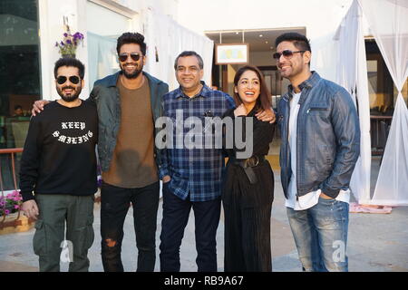 Mumbai, Inde. 7 janvier, 2019. Vicky Bollywood Kaushal, Paresh Rawal et Yami Gautam et starcast faisant la promotion de leur film à venir à URI et Sun Sand Hotel Juhu à Mumbai en Inde le 7 jan 2019 : Crédit Prodip Guha/Alamy Live News Banque D'Images